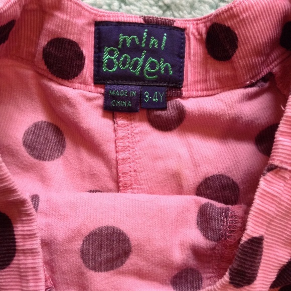 MINI BODEN polka dot circle skirt pink brown 3 4 - Picture 5 of 5